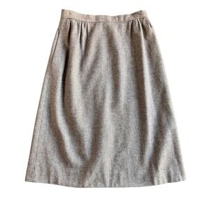 Vintage Brown Tweed Skirt Women's Size 10 Knee Length Career Office